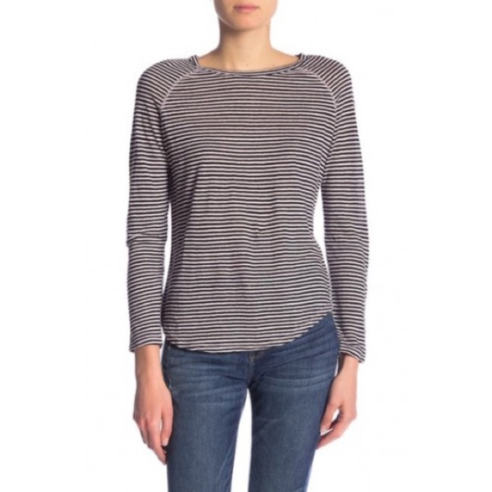 frame denim > long sleeve linen top